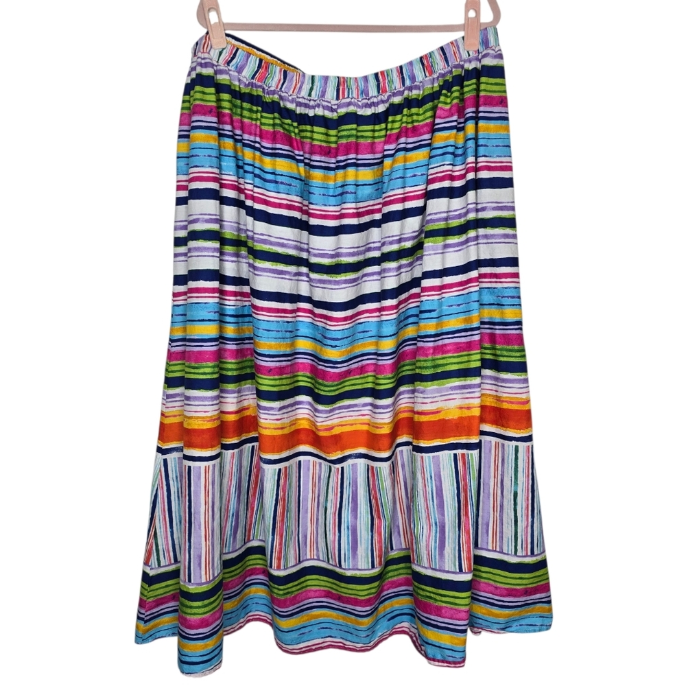 Ashley Stewart multicolor striped boho maxi skirt